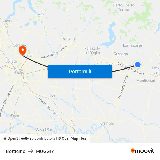 Botticino to MUGGI? map