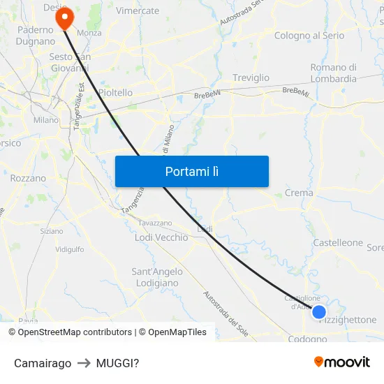 Camairago to MUGGI? map