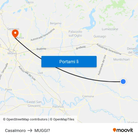 Casalmoro to MUGGI? map