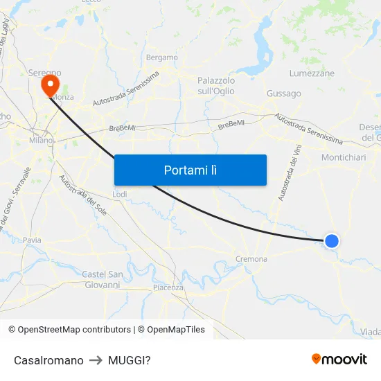 Casalromano to MUGGI? map