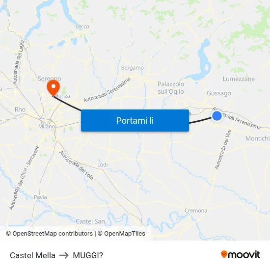 Castel Mella to MUGGI? map