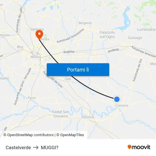 Castelverde to MUGGI? map