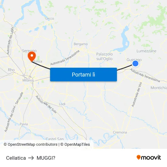 Cellatica to MUGGI? map