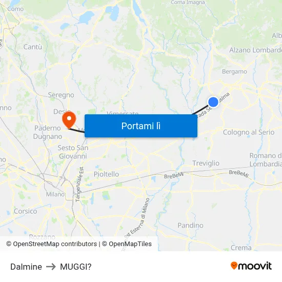 Dalmine to MUGGI? map