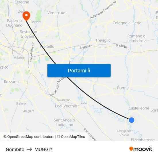 Gombito to MUGGI? map