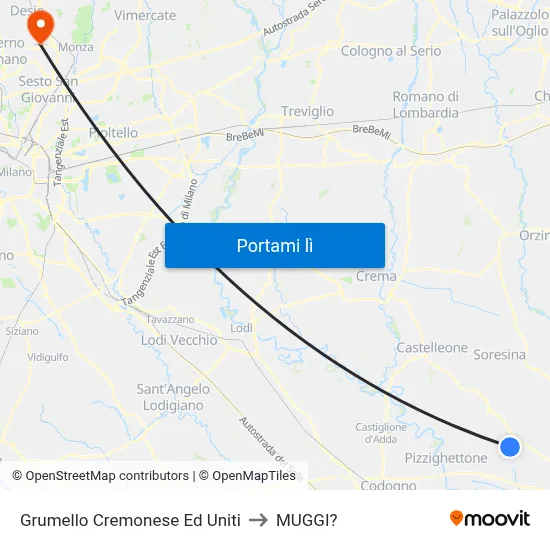 Grumello Cremonese Ed Uniti to MUGGI? map