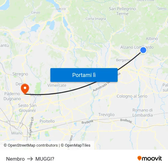 Nembro to MUGGI? map