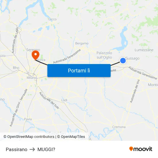Passirano to MUGGI? map