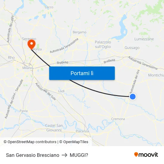 San Gervasio Bresciano to MUGGI? map