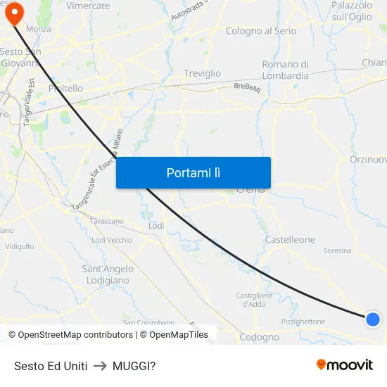 Sesto Ed Uniti to MUGGI? map