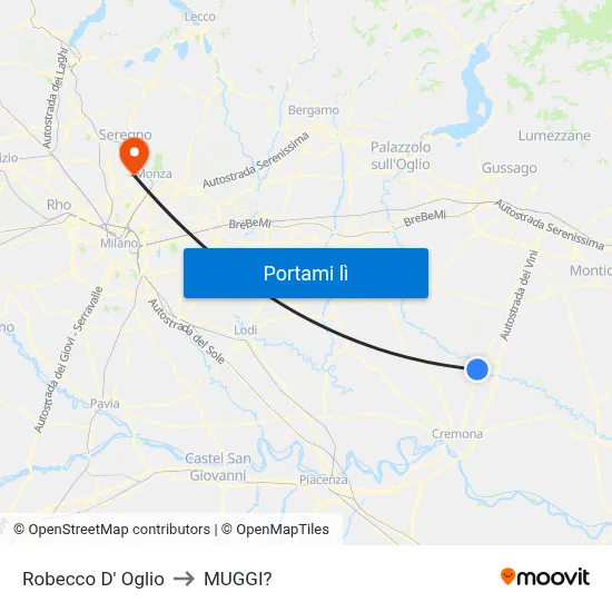Robecco D' Oglio to MUGGI? map