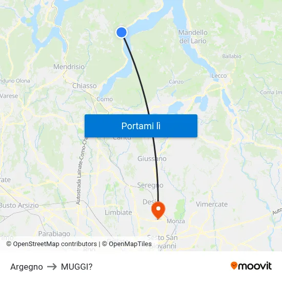 Argegno to MUGGI? map