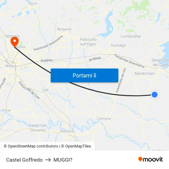 Castel Goffredo to MUGGI? map