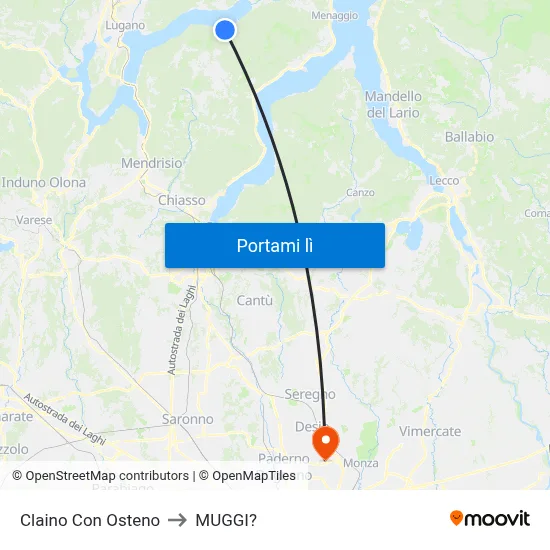 Claino Con Osteno to MUGGI? map