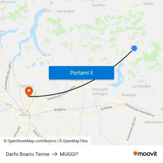 Darfo Boario Terme to MUGGI? map