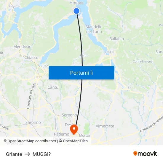 Griante to MUGGI? map