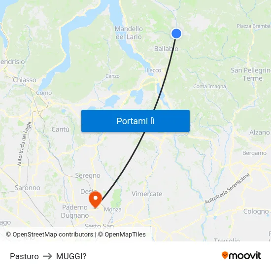 Pasturo to MUGGI? map