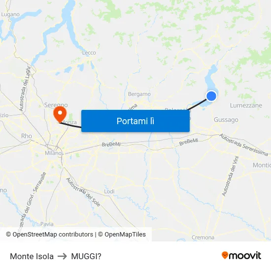 Monte Isola to MUGGI? map