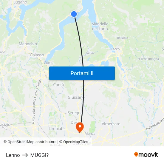 Lenno to MUGGI? map
