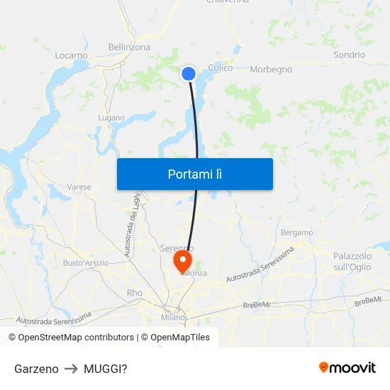 Garzeno to MUGGI? map