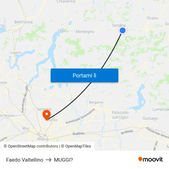 Faedo Valtellino to MUGGI? map