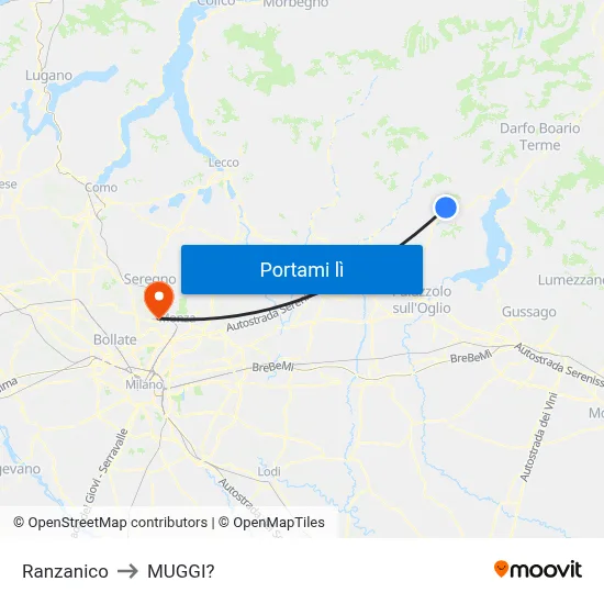 Ranzanico to MUGGI? map