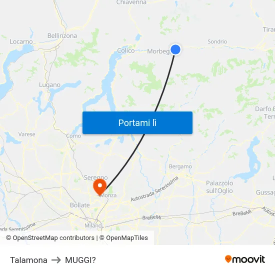 Talamona to MUGGI? map