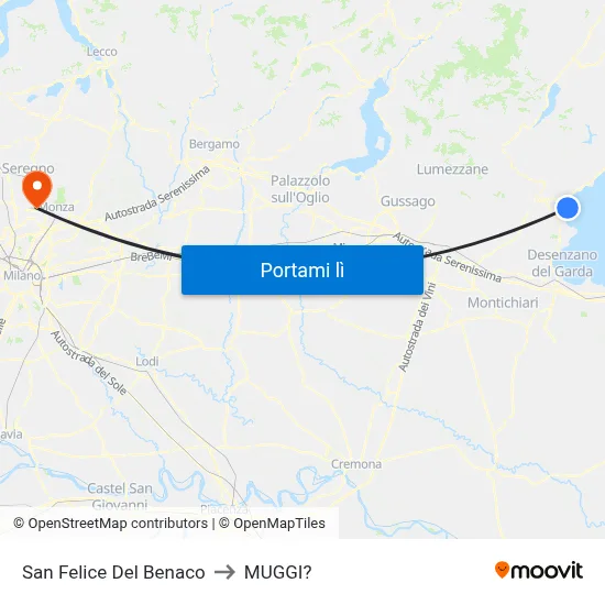 San Felice Del Benaco to MUGGI? map