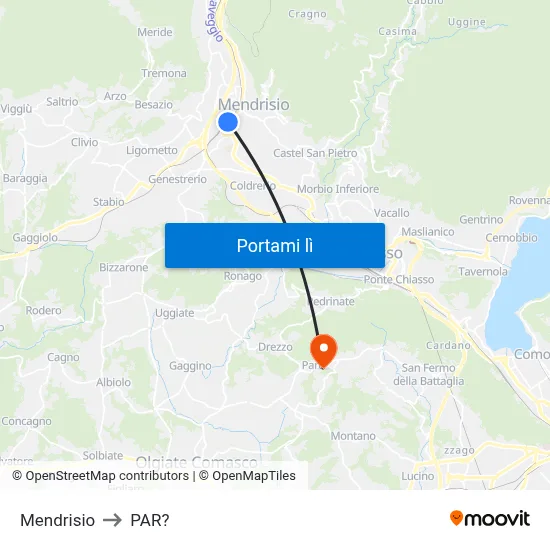 Mendrisio to PAR? map