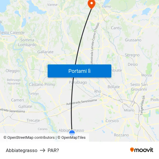 Abbiategrasso to PAR? map