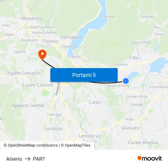 Alserio to PAR? map