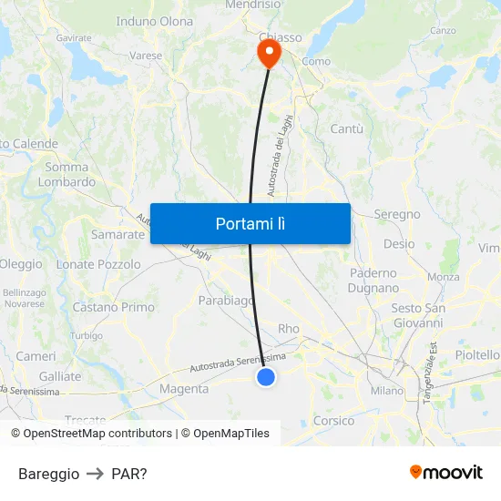 Bareggio to PAR? map