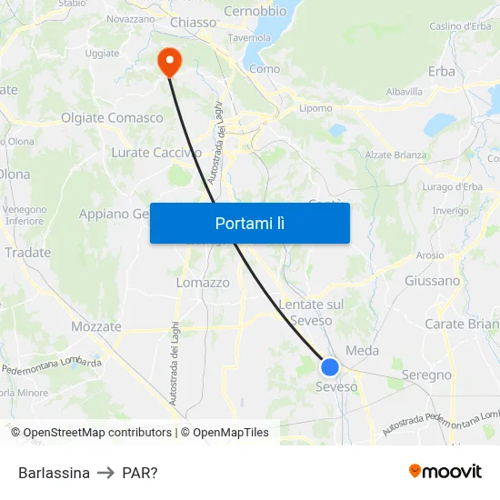 Barlassina to PAR? map