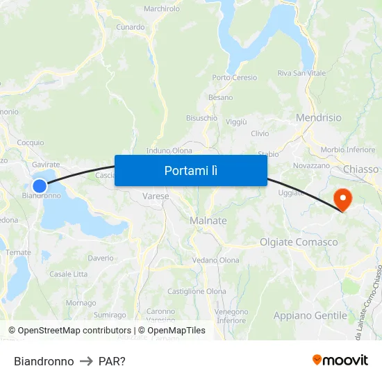 Biandronno to PAR? map