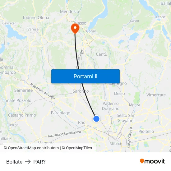 Bollate to PAR? map