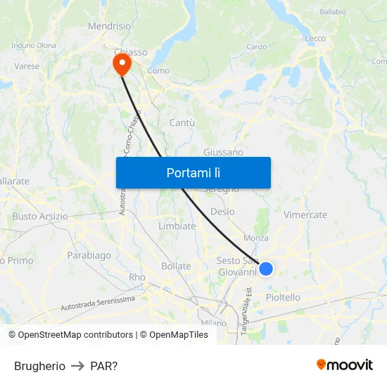Brugherio to PAR? map