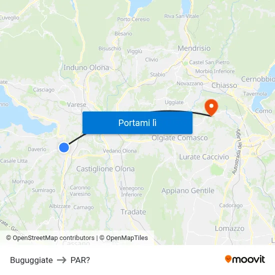 Buguggiate to PAR? map