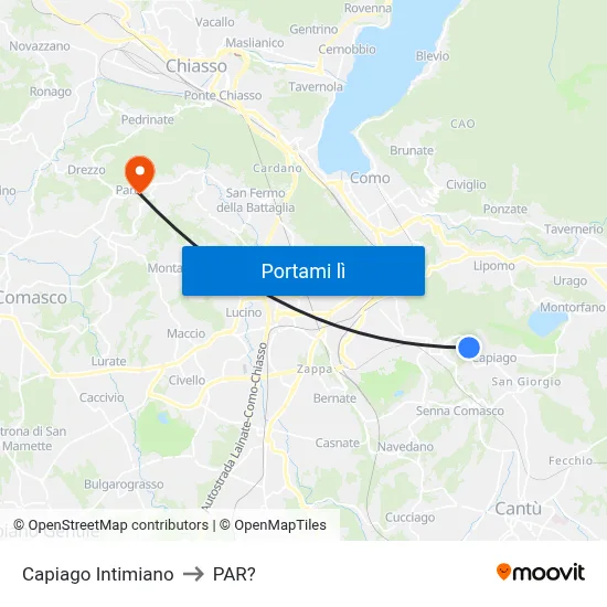 Capiago Intimiano to PAR? map