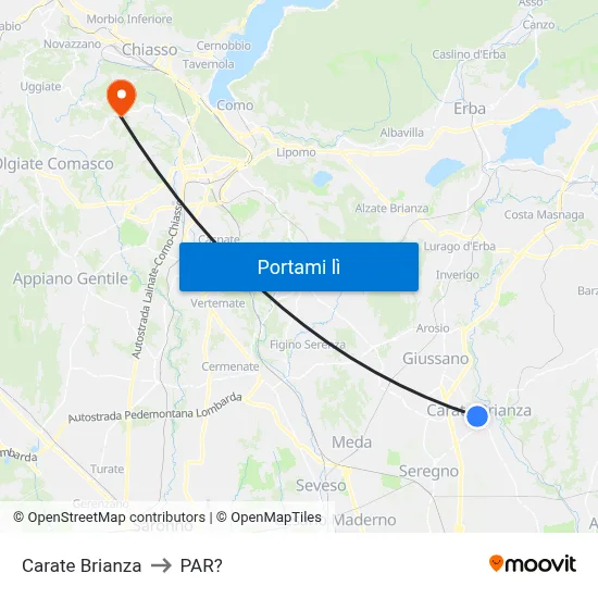 Carate Brianza to PAR? map