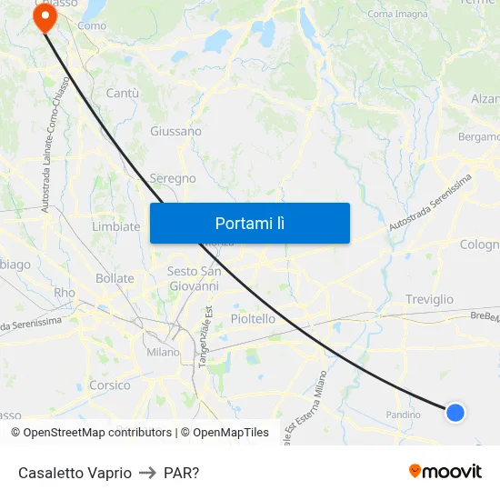 Casaletto Vaprio to PAR? map