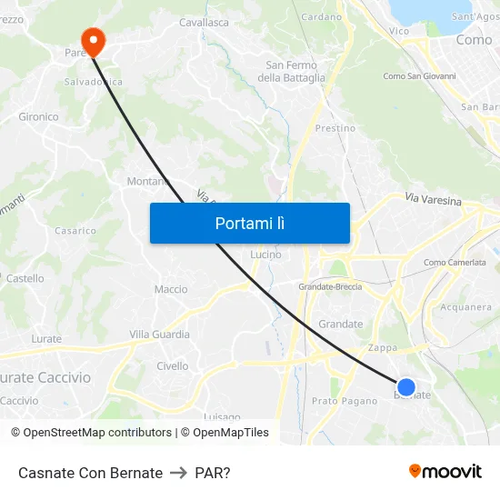 Casnate Con Bernate to PAR? map