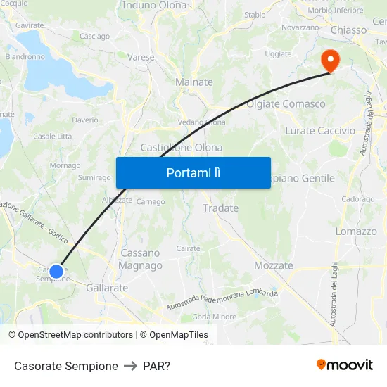 Casorate Sempione to PAR? map