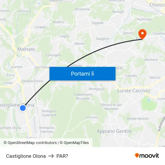 Castiglione Olona to PAR? map