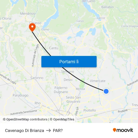 Cavenago Di Brianza to PAR? map