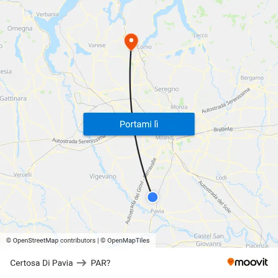 Certosa Di Pavia to PAR? map