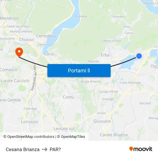 Cesana Brianza to PAR? map