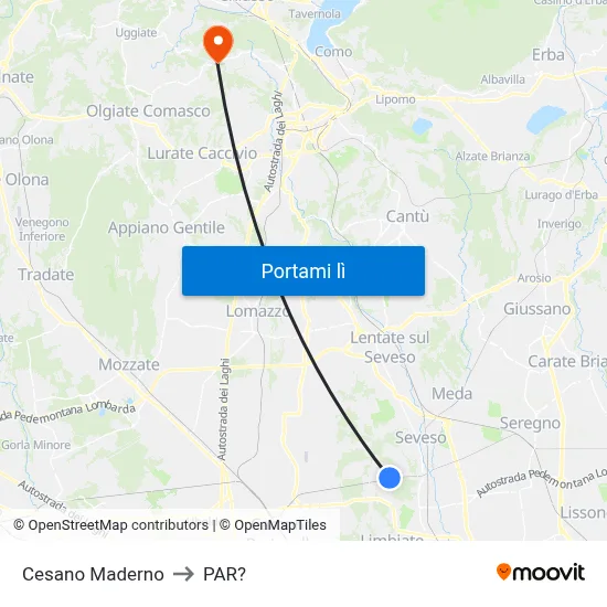 Cesano Maderno to PAR? map