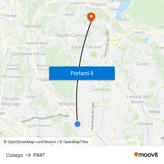 Cislago to PAR? map