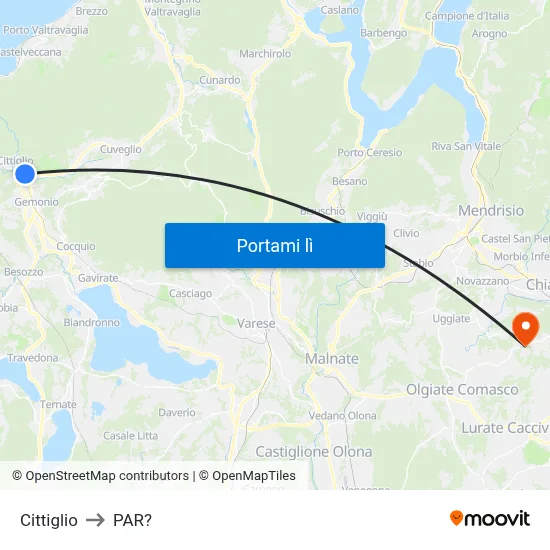 Cittiglio to PAR? map