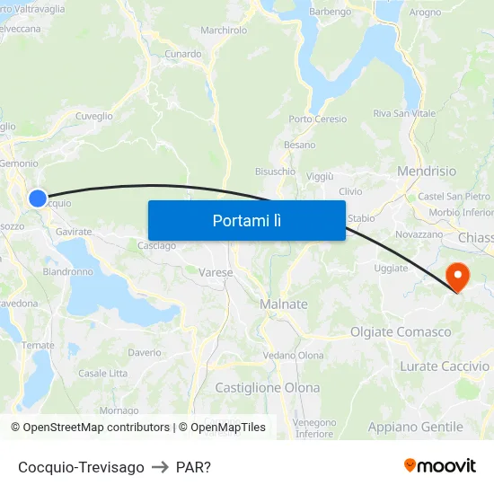 Cocquio-Trevisago to PAR? map
